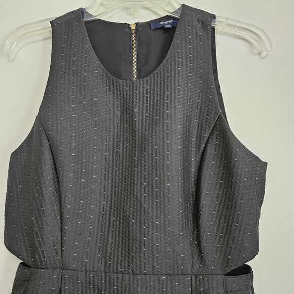 Madewell Women's Dress 8 Cut Out Sleeveless Black Gold Speck Scoop Neck Lined LN - Picture 5 of 10